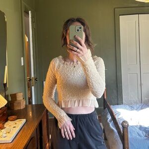 Zara Ruffle Top in Cream